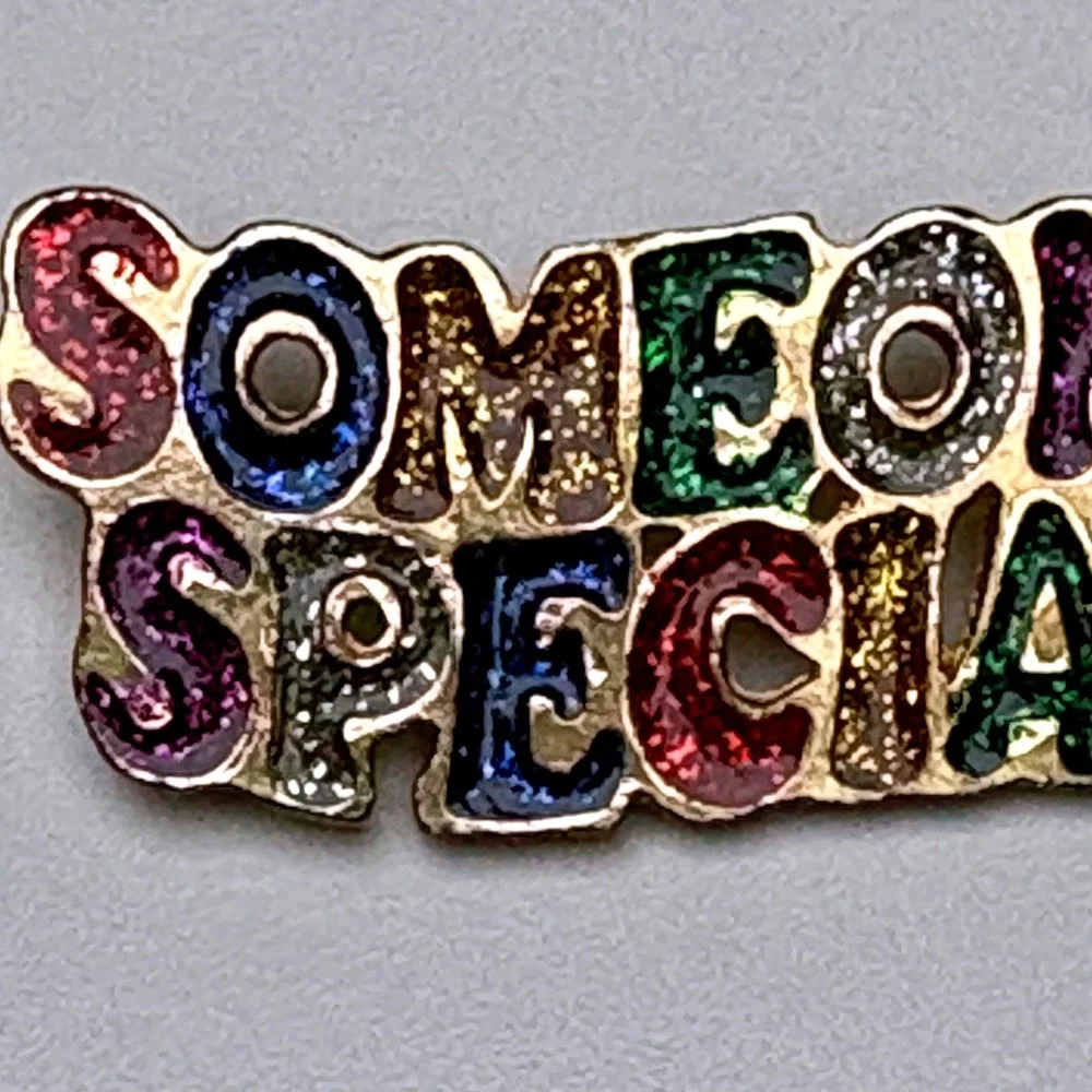 Glitter Someone Special Enamel Brooch Retro Kitsch rainbow Y2k Kidcore 90s